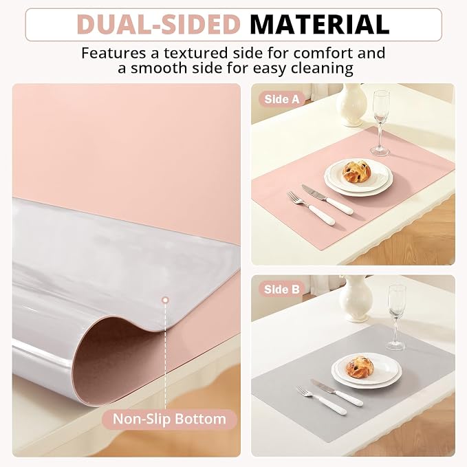 OstepDecor Pink Table Cover Protector 16 x 36 Inch, 1.5mm Thick Plastic Table - Image 4