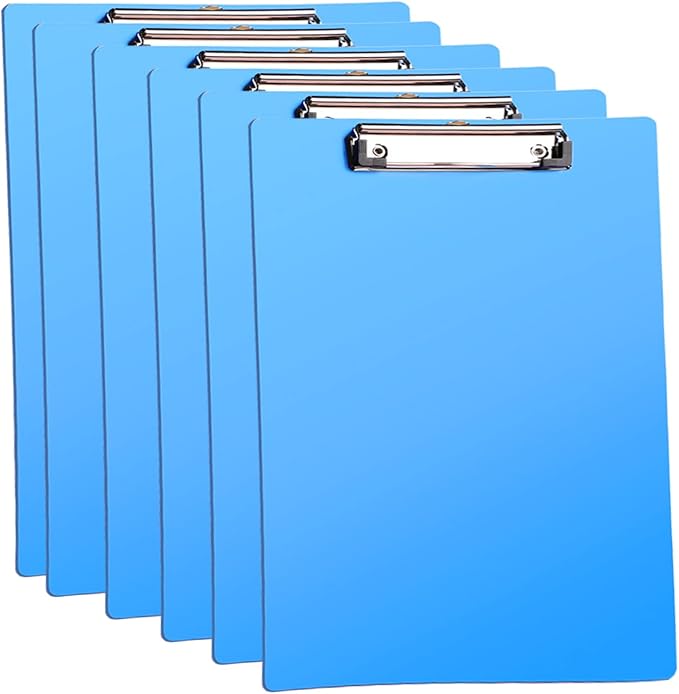 Plastic Clipboards, 6 Packs A4 Clipboard Folder, Paper Clips | Nursing Clipboard by Yepphetco