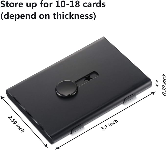 Tatuo 2 Pcs Black Silver Business Card Holder Thumb Drive Stainless Steel - Image 3