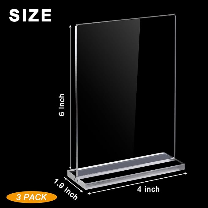 Acrylic Sign Stand 4 x 6 Inch 3 Pack - Image 4