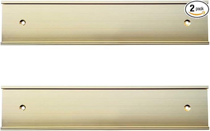 2" x 8" Nameplate Holder Wall or Door 2 Pack Gold by Icomecn
