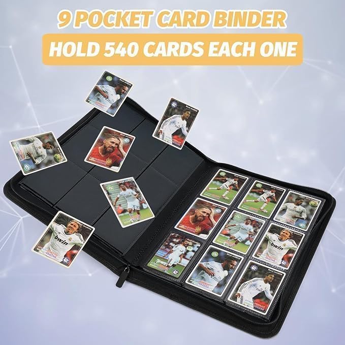 9 Pockets Card Binder, Premium Zip Trading Card Binder, 540 Double Sided Pocket - Image 6