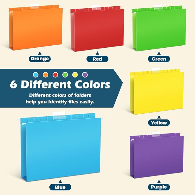 V-Opitos 36 Pack 1 Inch Expansion Hanging File Folders, Letter Size Hanging - Image 6
