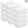Sterilite 12-Pack 6 Quart Storage Boxes, Stackable Clear Plastic Bins by Sterilite