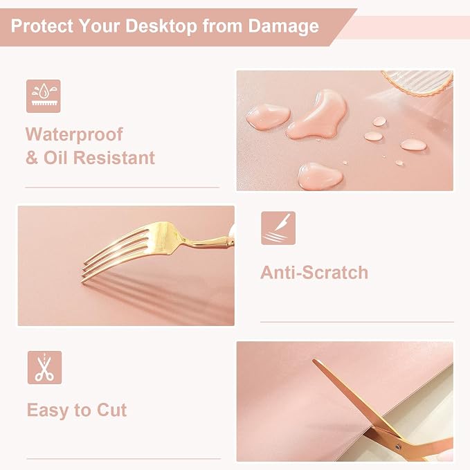OstepDecor Pink Table Cover Protector 24 x 60 Inch, 1.5mm Thick Plastic Table - Image 5