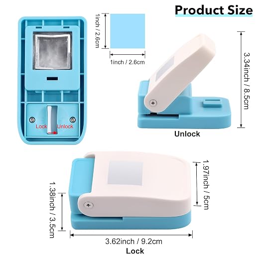 2 Pcs Square Hole Punch | 1 inch Square Punches | Stamp Cutter Paper Punch Out| - Image 4
