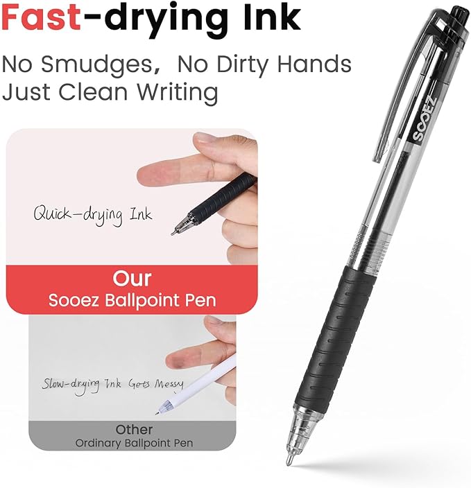 Sooez 24 Pack Bulk Pens Ballpoint, Smooth Writing Pens - Image 4
