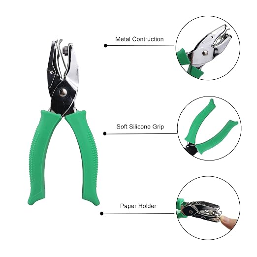1/4 Inch Circle Shaped Hole Puncher, Handheld Single Hole Paper Punch, One Hole - Image 3