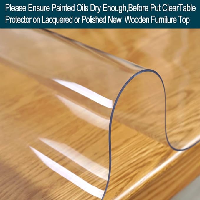 Wadrac Multisize 1.5mm Thicken Clear PVC Table Cover Protector Table Pads Glass - Image 6
