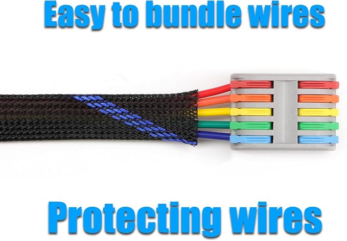 25ft PET Expandable Braided Cable Sleeve 1/3inch Pet Braided Cable Sleeve - Image 6