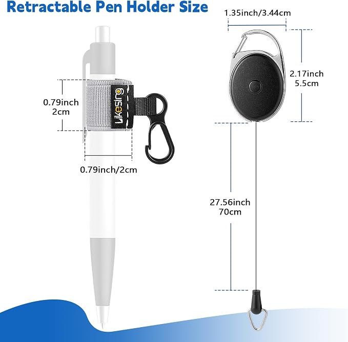 Likesing Retractable Pen Holder, 27.5" Reel Elastic Pencil Holder - Image 2