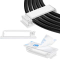 XHF 50 PCS Self Adhesive Cable Clips White, Wire Clips Cable Management Wire by XHF