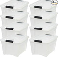 IRIS USA 8 Pack Stackable Storage Bin, 32 Quart Plastic Container Totes by IRISUSA