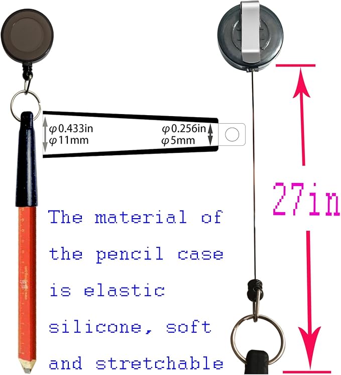8 Elastic Silicone Pencil Holders, Duty Pull Pens - Image 3