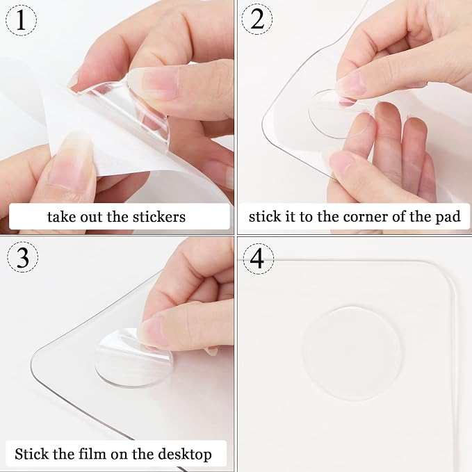 Oterri Clear Writing Desk Pad, 23.6’’x13.7” Heat Resistant Waterproof PVC Round - Image 3