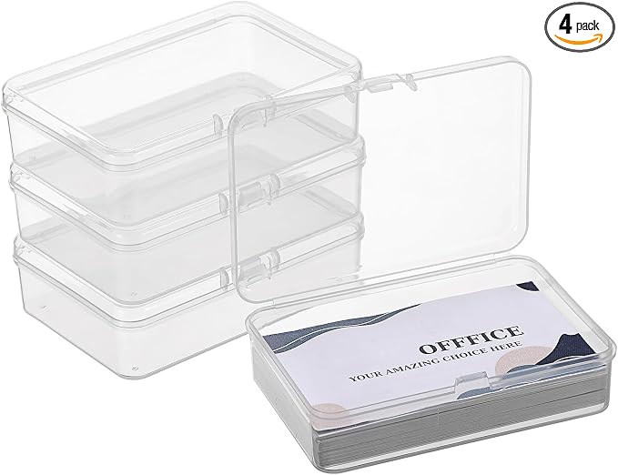 JUXYES 4 Pack Small Plastic Storage Containers Box by JUXYES