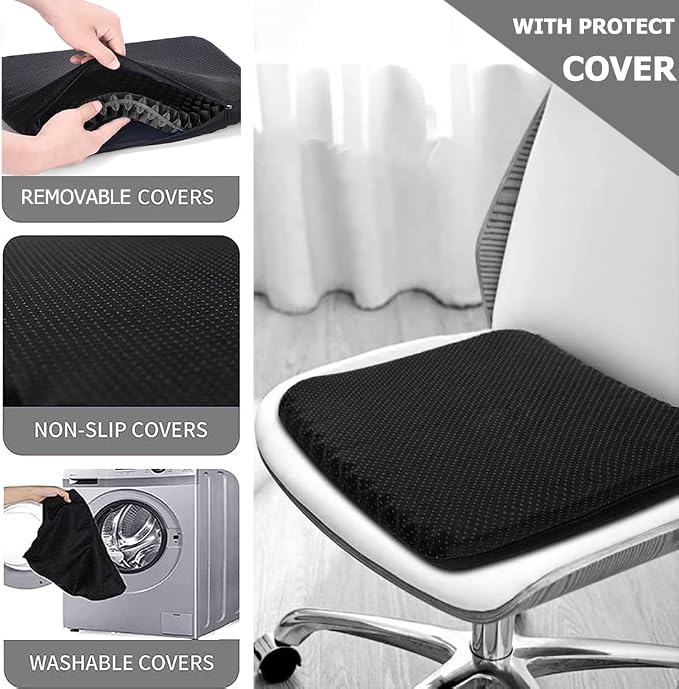 Super Large Gel Seat Cushion for Long Sitting Pressure Pain Relief | 19x19inch - Image 6