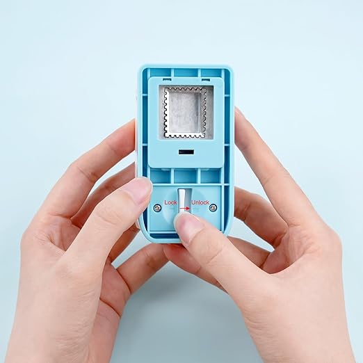 BAOFALI 2Pcs/Set 1X0.8inch Rectangular Postage Stamp Punch, Scalloped Rectangle - Image 4