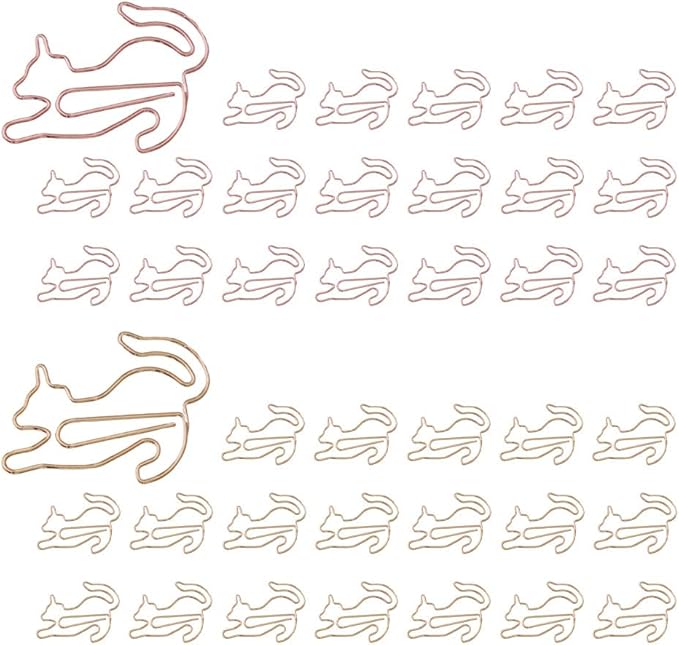 OWLFAVO 40pcs Kitty Shape Paper Clips by OWLFAVO