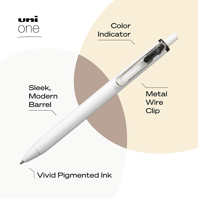 uniball one Retractable Gel Pens, Medium Point, 5 Pack - Image 3