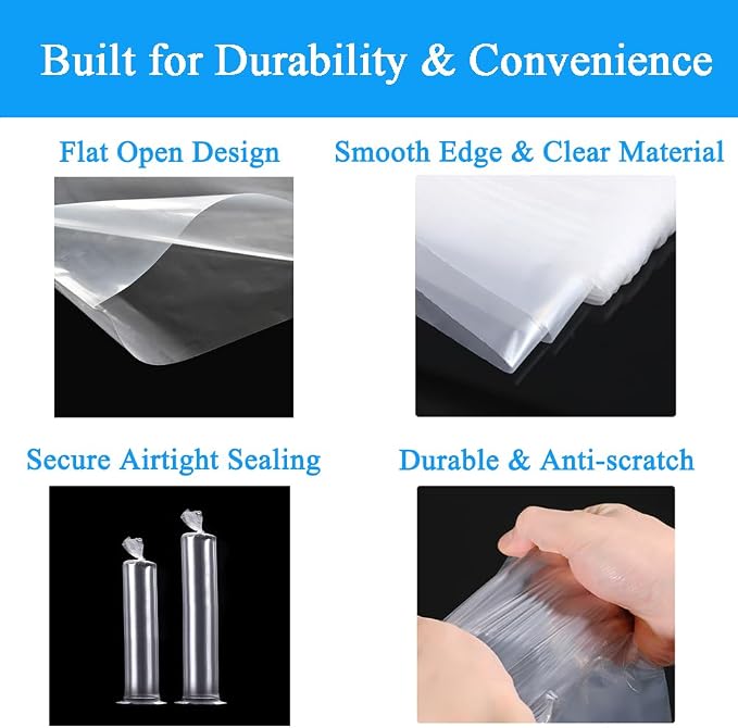 20PCS 6" x 51" Extra Long Clear Plastic Sleeves - Image 3