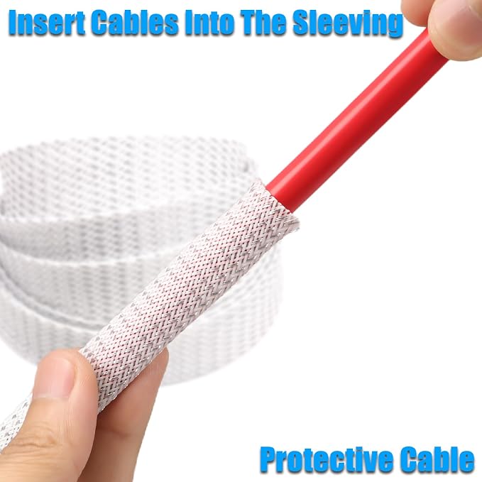 25ft PET Expandable Braided Cable Sleeve 1/4inch Pet Braided Cable Sleeve - Image 4