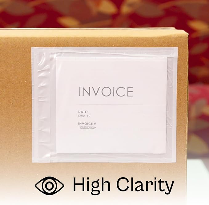 PSBM 1000 PCS 4.5 x 5.5 Inch Clear Blank Packing List Envelopes, Shipping - Image 7