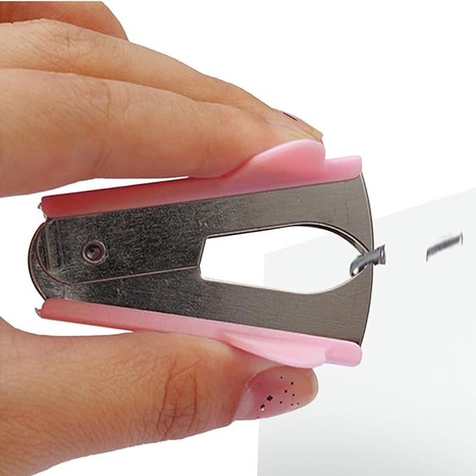Pink Staple Remover, Staple Puller Tool, Modern Plastic Office School Supplies - Image 7
