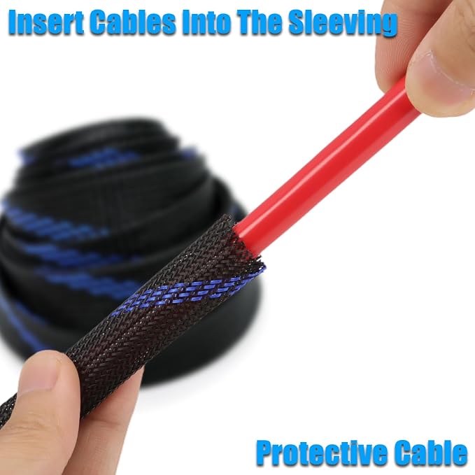 25ft PET Expandable Braided Cable Sleeve 1/3inch Pet Braided Cable Sleeve - Image 4