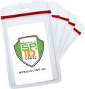 25 Pack - Heavy Duty Clear Vinyl Badge Holders by SpecialistID
