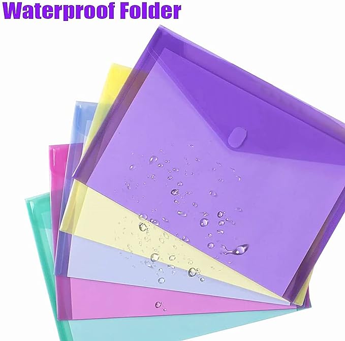 Sooez 12 Pack Plastic Envelopes File Folders, Plastic Folders - Image 2