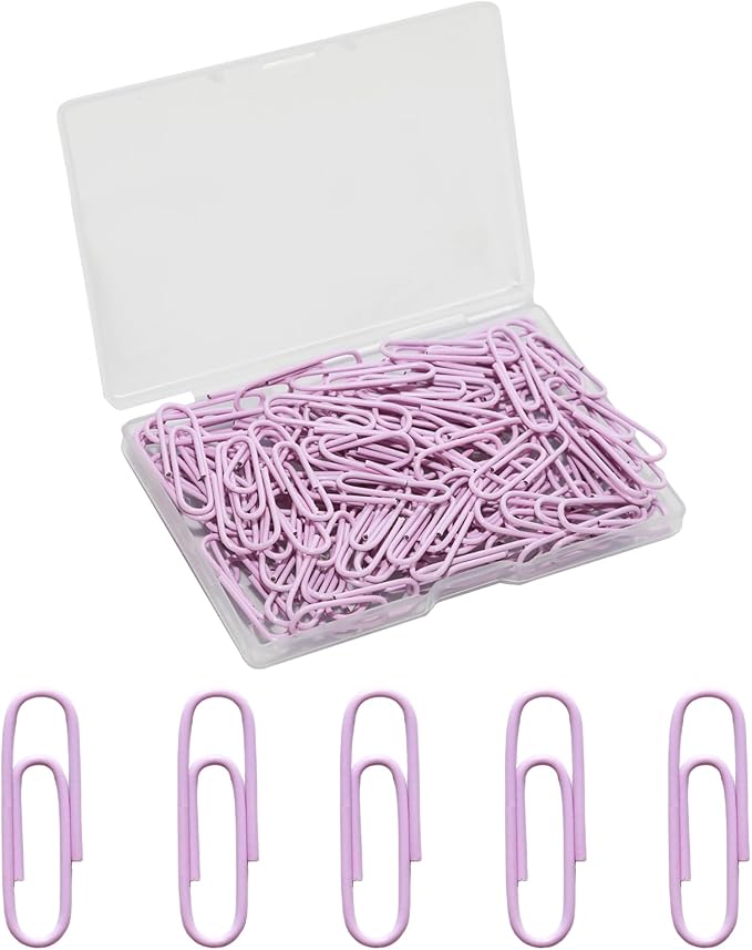 100 Pcs Purple Paper Clips, 1.1 Inch Colorful Paperclips | Vinyl Coated by Unknown