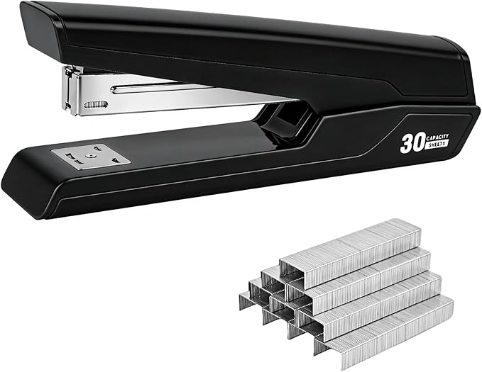 Metal Stapler with 830 Staples, Office Stapler, Staplers by Unknown