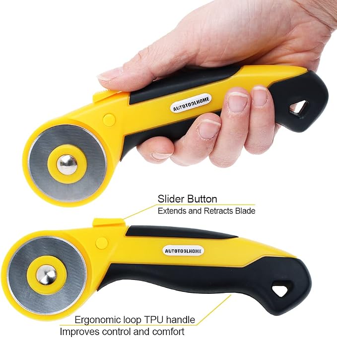 45mm Rotary Cutter with 9pcs Extra Blades Automatic Fabric Roller Cutter - Image 3