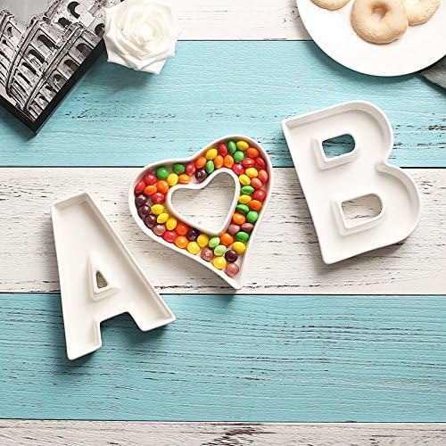 Coffeezone Porcelain Letter Shape Nuts Candy Dish & Plates - Image 4