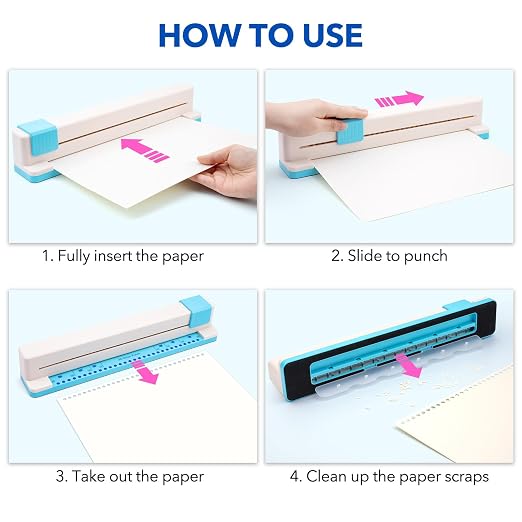 2 Pcs/Sets 30 Holes Binding Punch and Tab Machine, Loose Leaf Paper Punch - Image 4
