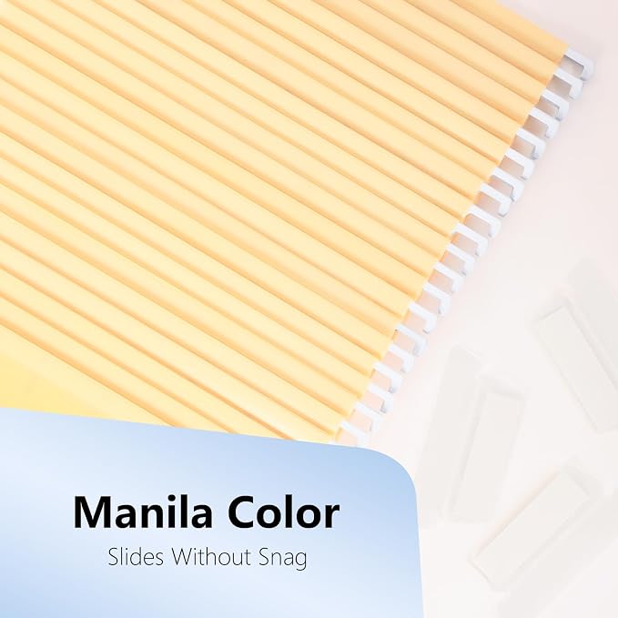 Plastic Hanging File Folders, 6 Pack Manila Hanging Folders，Letter Size - Image 2