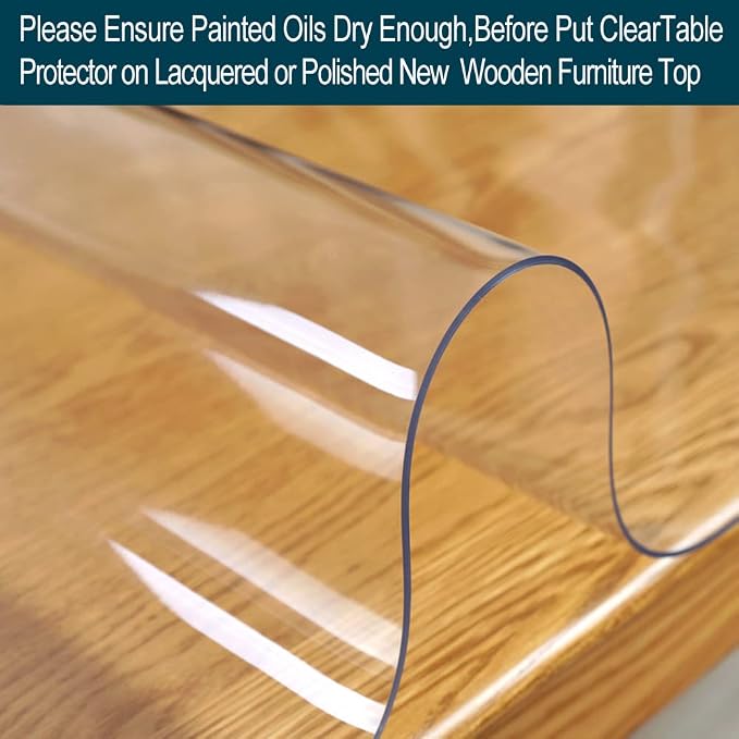 17x42 Inch Clear PVC Desk Pad Dining Room Table Protector Plastic Tablecloth - Image 3