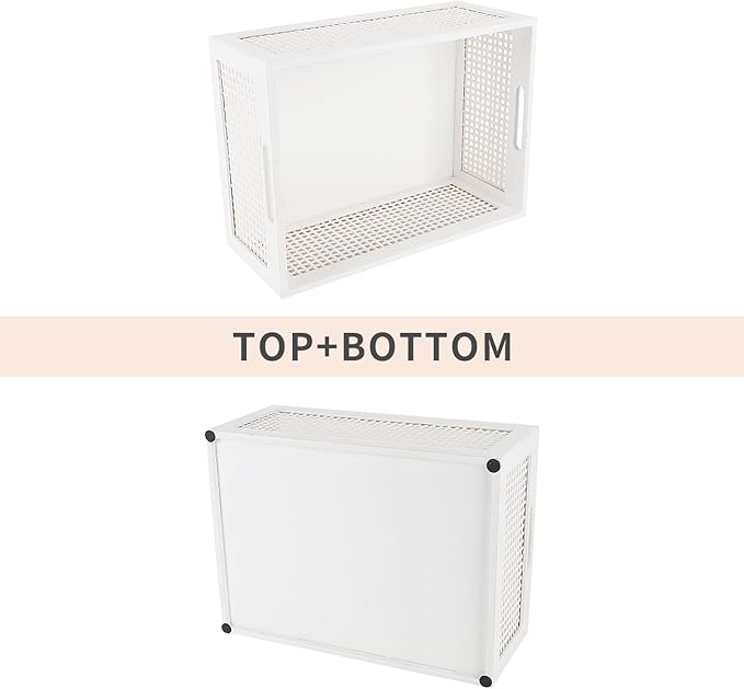 Desktop Storage Basket, Sundry Office Drawer Storage Box, Wood Frame Storage - Image 2