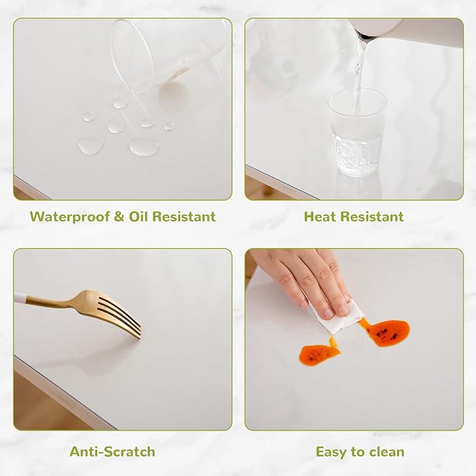 44 x 72 Inch Clear Table Cover Protector, 1.5mm Plastic Table Cover, Waterproof - Image 4