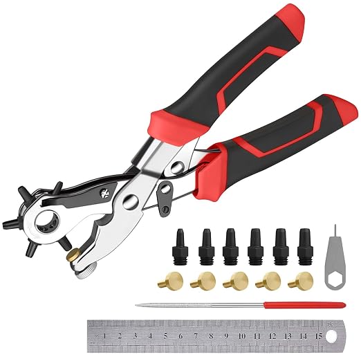 Revolving Punch Plier Kit, Diyife Leather Hole Punch Set by Diyife