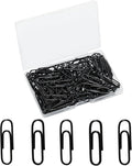 100 Pcs Black Paper Clips, 1.1 Inch Colorful Paperclips | Vinyl Coated by Unknown