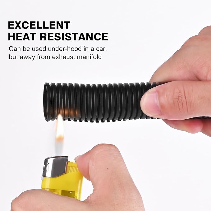 10ft - 1 inch Flame Retardant Split Wire Loom Tubing - Flexible Wire Covers - Image 4