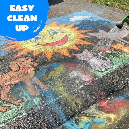 JOYIN 18 PCS Washable Sidewalk Chalk, 3 Packs Total, 3 Styles (Tie-Dye, Glitter & Neon), Outdoor Chalks for Painting, Drawing, Easter Basket Stuffers