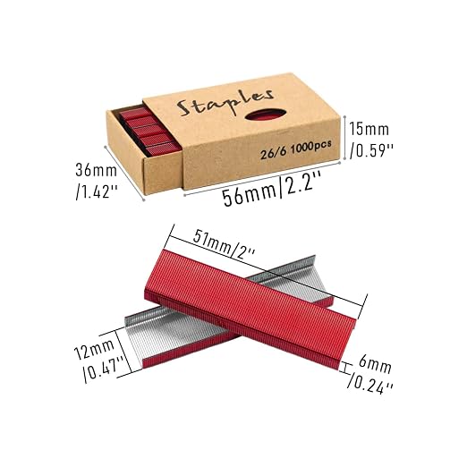 Colored 26/6 Standard Staple Set 12mm Width 1000/Box 7 Boxes/Pack 7000 Count - Image 3