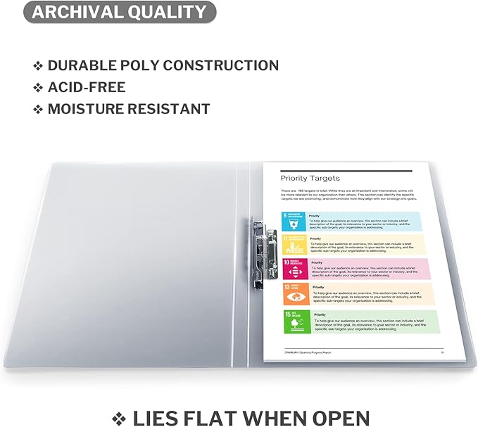 CRANBURY Punchless Clamp Binder, Ringless Binder Holds 100 Letter Size Pages - Image 2