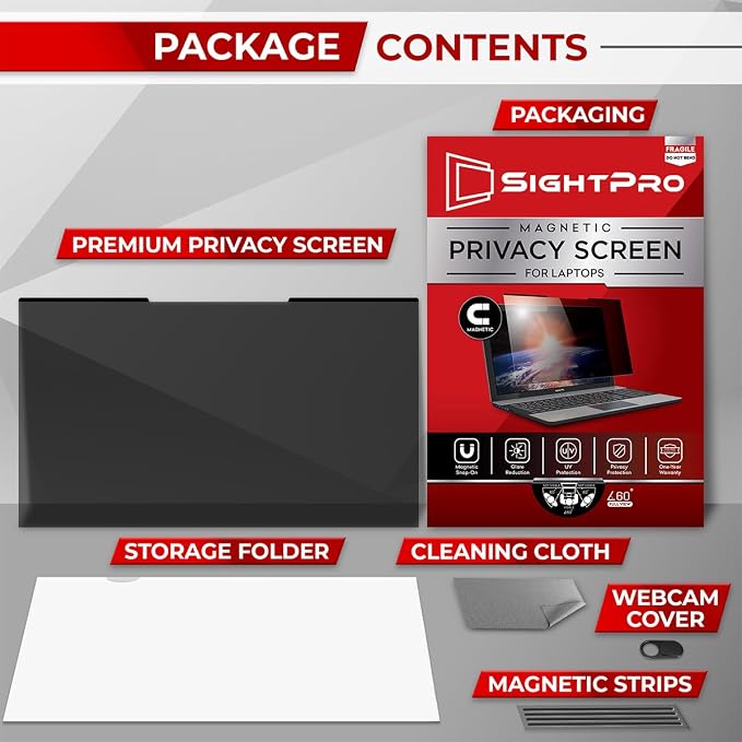 SightPro Magnetic Laptop Privacy Screen 13.3 Inch 16:9 - Image 7