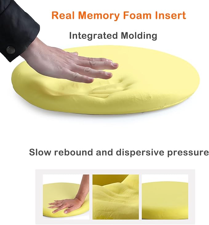 Sigmat Memory Foam Seat Cushion Anti-Slip Soft Round Chair Pad 18 Inch Velvet - Image 2