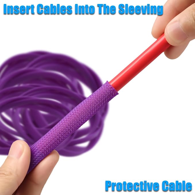 25ft PET Expandable Braided Cable Sleeve 5/8inch Pet Braided Cable Sleeve - Image 4