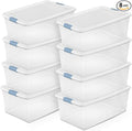 Sterilite 8-Pack Latching Box, Under Bed Storage Bins by Sterilite